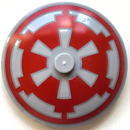 Light Bluish Gray Dish 4 x 4 Inverted (Radar) with Solid Stud with Red SW Imperial Logo Pattern