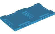 Dark Azure Brick, Modified 8 x 16 x 2/3 with 1 x 4 and 2 x 4 Indentations