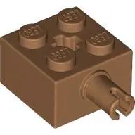 Medium Nougat Brick, Modified 2 x 2 with Pin and Axle Hole
