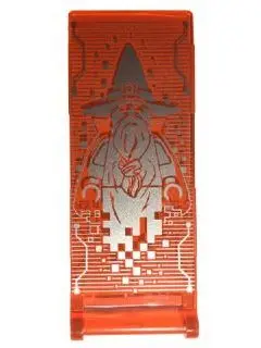 Trans-Neon Orange Flag 7 x 3 with Bar Handle with Merlok Hologram Pattern