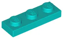 Dark Turquoise Plate 1 x 3