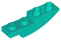 Dark Turquoise Slope, Curved 4 x 1 Inverted