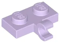 Lavender Plate, Modified 1 x 2 with Clip on Side (Horizontal Grip)