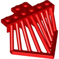 Red Train Cow Catcher 2 x 6 with Sloped Bars