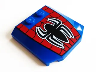 Blue Wedge 4 x 4 x 2/3 Triple Curved with Web and Black Spider Pattern