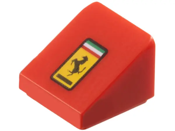 Red Slope 30 1 x 1 x 2/3 with Ferrari Logo Pattern