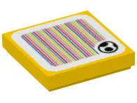 Yellow Tile 2 x 2 with Super Mario Scanner Code Yoshi Egg Pattern (Sticker) - Set 71400