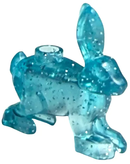 Glitter Trans-Light Blue Hare, Standing