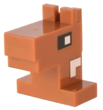 Dark Orange Creature Head Pixelated Horse with Eyes and Side of Nose and Side of Neck Pattern (Minec