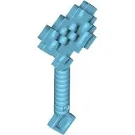 Medium Azure Minifigure, Utensil Axe, Pixelated (Minecraft)