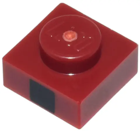 Dark Red Plate 1 x 1 with Black Square Pattern