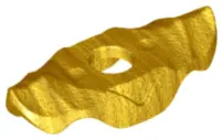 Pearl Gold Minifigure Armor Shoulder Pads with Ridges