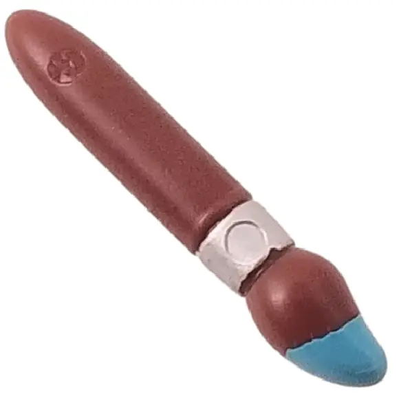 Reddish Brown Minifigure, Utensil Paint Brush with Silver Ferrule and Medium Azure Tip Pattern