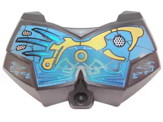Pearl Dark Gray Large Figure Chest Armor Small with Dark Azure and Yellow Pattern (Gali)