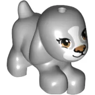Light Bluish Gray Dog, Friends Style, Puppy, Walking with Medium Nougat Eyes and Nose, Black Mouth, 