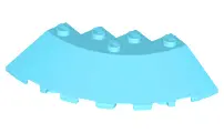 Medium Azure Brick, Round Corner 6 x 6 with Slope 33 Edge, Facet Cutout