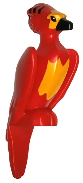 Red Phoenix with Black Beak, Eyes and Stripes, Bright Light Orange Face and Chest Pattern (HP Fawkes