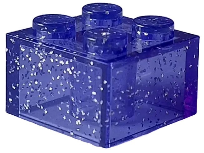 Glitter Trans-Purple Brick 2 x 2