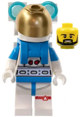 Lunar Research Astronaut - Male, White and Dark Azure Suit, White Helmet, Metallic Gold Visor, Backp
