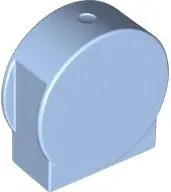 Light Blue Duplo, Brick 1 x 2 x 2 Round Top, Cut Away Sides
