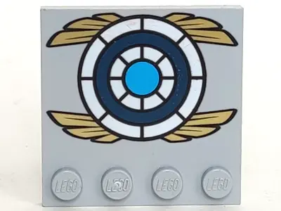 Light Bluish Gray Tile, Modified 4 x 4 with Studs on Edge with Dark Azure, Dark Blue and White Targe