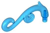 Trans-Dark Blue Plant Stem, Curved with Bar, Thorns, and Swirls