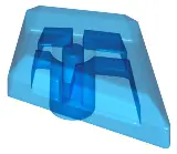 Trans-Dark Blue Tile, Modified 1 x 2 Diamond with Bar