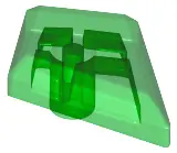 Trans-Green Tile, Modified 1 x 2 Diamond with Bar