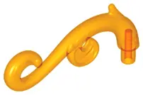 Trans-Orange Plant Stem, Curved with Bar, Thorns, and Swirls