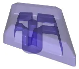 Trans-Purple Tile, Modified 1 x 2 Diamond with Bar