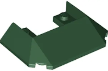 Dark Green Wedge 6 x 4 Cutout (Train Roof) with 5 Large Bottom Tubes