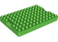 Bright Green Duplo, Brick 8 x 12 with 1 x 2 Indentations on Ends (Container Top)