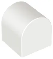 White Duplo, Brick 2 x 2 x 2 Slope Curved Double