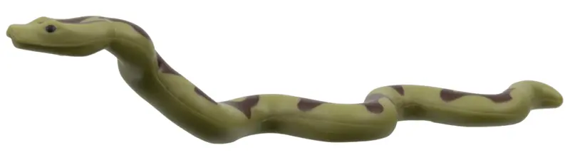 Olive Green Snake, Large with Raised Head with Black Eyes and Dark Brown Markings Pattern