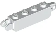 White Hinge Brick 1 x 4 Locking with 1 Finger Vertical End and 2 Fingers Vertical End