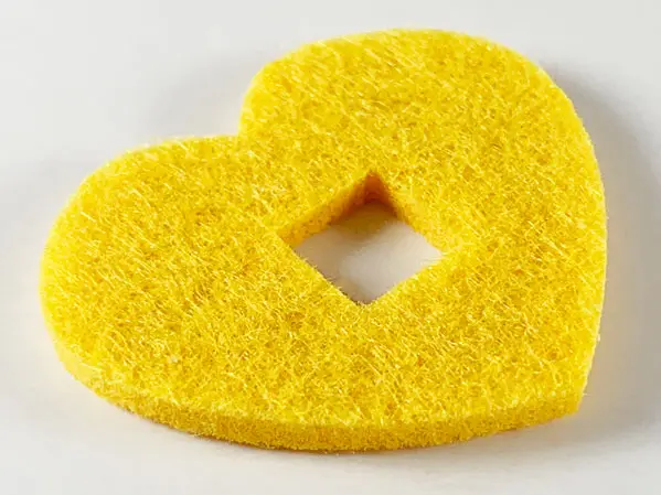 Bright Light Orange Felt Fabric 5 x 4 Heart Thick with Square Hole