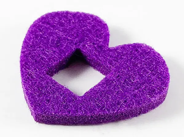 Dark Purple Felt Fabric 4 x 3 Heart Thick with Square Hole