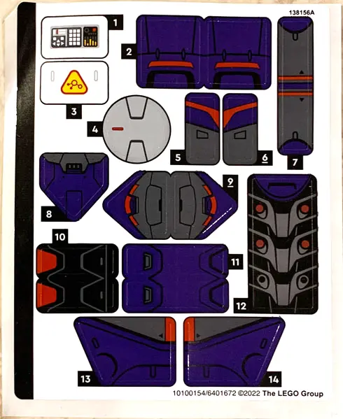 Sticker Sheet for Set 76831 - (10100154/6401672)