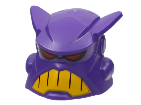Dark Purple Large Figure Head with Red Eyes and Yellow Teeth Pattern (Emperor Zurg)