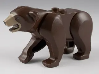Dark Brown Bear with 2 Studs on Back with Black Nose and Dark Tan Muzzle Pattern