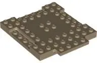 Dark Tan Brick, Modified 8 x 8 x 2/3 with 1 x 4 Indentations and 1 x 4 Plate