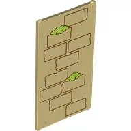 Tan Glass for Window 1 x 4 x 6 with Reddish Brown Bricks, Lime Moss and Medium Nougat Dots Pattern