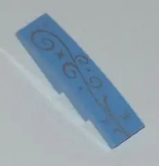 Medium Blue Slope, Curved 4 x 1 with Ornamental Starburst Pattern
