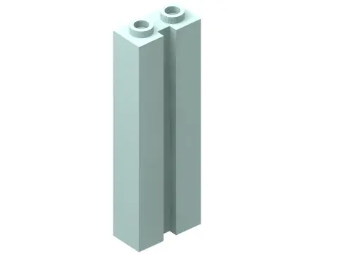 Light Aqua Brick, Modified 1 x 2 x 5 with Channel