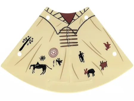 Tan Plastic Tepee Cover with Western Indians Motifs Pattern