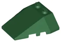 Dark Green Wedge 4 x 4 Triple with Stud Notches