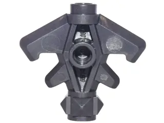 Pearl Dark Gray Minifigure, Weapon Axe Head, Double with Spikes, Bar Holder, and 3 Hollow Studs