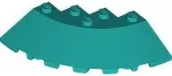 Turquoise Brick, Round Corner 6 x 6 with Slope 33 Edge, Facet Cutout