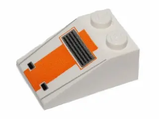 White Slope 33 3 x 2 with SW Snowspeeder Front with Vent and Orange Stripe Pattern