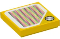 Yellow Tile 2 x 2 with Super Mario Scanner Code Coin Block Pattern (Sticker) - Set 71381